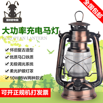Hot sale outdoor lighting LED rechargeable high power portable retro furniture decoration camp emergency tent horse lantern
