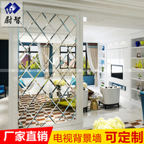 Art glass mirror TV background wall car side silver mirror Diamond restaurant decoration gray tea black and white can be customized