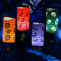 Halloween ornament pumpkin paper lantern decoration witch props folding telescopic hand pendant hanging lantern hanging ornaments