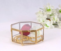 Oversized octagonal glass greenhouse Wedding jewelry cosmetics storage eternal flower gift box Baking dessert cake display box