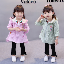 New girl coat autumn 2021 casual 4-6 Princess childrens windbreaker Korean baby Autumn Women 1-3 years old