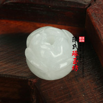 Natural jade Myanmar natural A goods jade beads Loose beads diy jade Rose Lotus jade beads Round beads accessories