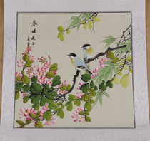 Spring flowers bloom Doufang calligraphy and painting Gongbi painting Chinese painting flowers and birds pure hand-painted authentic calligraphy and painting works have been mounted three-foot Doufang