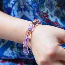 Mandarin Duck Color Ametrine Bracelet Transporter Barrel Bead Faceted Bracelet