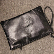 Handbag men 2019 new Korean version of the trend embossed clutch mens soft leather casual handbag fashion handbag