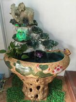 Ceramic fish tank imitating large stone basin flowing water fountain fish tank large office household special long fish tank