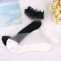 Lace Lace All Season Socks Invisible Crystal Short Socks Transparent Glass Silk Stockings Shallow Anti Slip Cotton Boat Socks