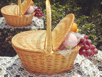 Factory direct rattan wicker outdoor outing snack storage basket fruit basket picnic basket snack basket