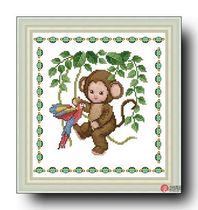 Precision printing French DMC cross stitch kit * Monkey baby 1 (DW0091)