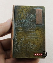 Yong Yichang antique antique collection Four Treasures calligraphy painting supplies antique old pure copper ink cartridge ink box