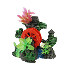 Fish tank aquarium aquarium aquarium watergrass tank landscaping connected to oxygen pump with oxygen enhancement landscaping decoration windmill rockery large size