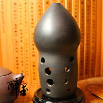 Yins Pottery Xun Ten-hole black pottery pen holder Xun Plain surface can be lettered Intermediate performance Xun
