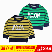 Infant striped sweater autumn clothes New Korean version of boys and girls long sleeve shirt baby round neck coat 1234 years old tide