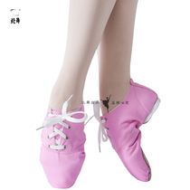 Pink canvas teacher shoes soft-soled shoes dancing shoes exercise shoes folk dance ballet dance lace with yoga Jazz