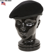 The new public hair King version of the original beauty of the Special Forces Airborne beret black woolen real sheepskin hat edge