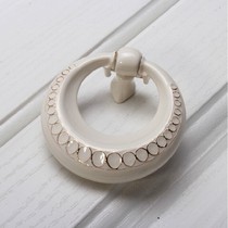 Cabinet door single hole Zinc alloy small handle Household hardware tools Ivory White European handle