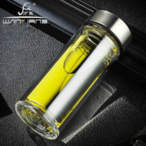 Vientiane glass double layer V8 V9 V10 transparent water cup office Cup (no tea leak)