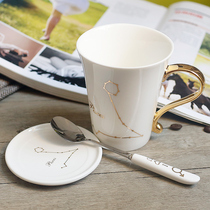 Fashion ceramic mug Couple cup Couple cup Twelve constellation cup Creative water cup with lid