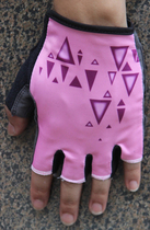 (Baby master) Pink Triangle Womens summer mountain road bike riding half finger gloves Outdoor