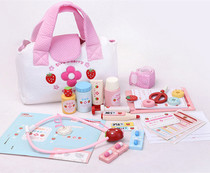 Foreign trade toys children simulation house cloth bag strawberry medicine box wooden early education educational toys parent-child game