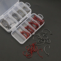 Boat wide belly crank hook set 50 black nickel hook hook set Luya crank hook Soft Bait hook Luya hook