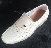 Lienzhino white soft surface breathable wear-resistant PU leather black mens mesh sandals beef tendon bottom doctor nurse shoes