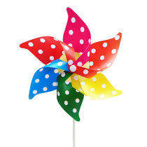 pvc hexagon six-color polka dot windmill childrens DIY kindergarten decoration scenic spot real estate activity planning shooting