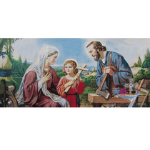 Catholic icon Cotton woven portrait Holy object Holy Family of Jesus and the Virgin 52 living room European-style frameless decorative painting Direct sales