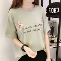 Maternity dress spring loose half sleeve pregnant woman T-shirt cotton spring and autumn pregnant womens coat short summer Korean base shirt