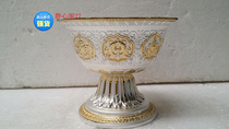 Mizong white bronze bicolor auspicious eight precious eight supply cup water supply cup high foot seven for a jewel pearl