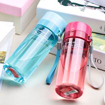 Water Cup plastic transparent hand Cup cute mini cup with lid portable sports student creative space Cup