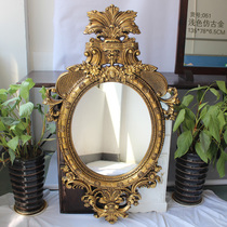 Modern home decoration bathroom mirror Carved PU mirror frame Bathroom mirror European style bathroom mirror Gold wall mirror decorative mirror