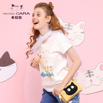 HIKOSEN Carla cat canvas bag cute Japanese casual shoulder bag Korean version of womens bag shoulder bag