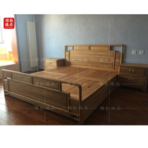 Old elm 1 5 1 8 meters multi-function solid wood storage box bed Chinese style paint-free economical double bed customized