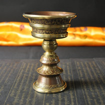 Nepal imported copper gilt carved butter lamp light supply lamp Mijong Buddha lamp butter lamp