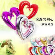 Wedding room wedding ceremony decoration love heart-shaped balloon creative aluminum foil Valentines Day 18 inch hook heart-shaped aluminum film