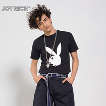 JOYRICH official X PLAYBOY men and women with Bunny offset black and white short sleeve t-shirt