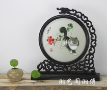 Xiang embroidery double-sided embroidery table gift cat pure hand embroidery living room craft decoration painting can be customized