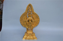 Antique bronze paste old road Folk Collection gilt Buddha statue 8629611 Guanyin