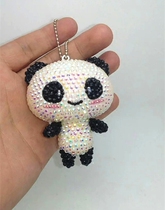 Panda pendant bag pendant Key chain Creative gift Decorative sticker diamond sticky diamond model jewelry Giant panda