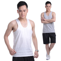 Three rings brand middle-aged sleeveless mens summer cotton sweat vest undershirt middle-aged mens large size fat vest