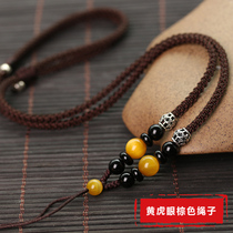 Pendant lanyard hanging rope hanging jade pendant rope 925 silver jade necklace Jade padded Jade Jade jade men and women neck rope hanging neck