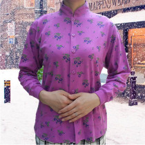 Middle-aged and elderly pure cotton cardiovert and autumn clothes for the elderly Gats to increase the special-shirt and autumn clothes ladies stand-in-the-shirts and autumn clothes
