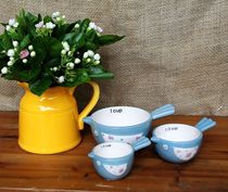 Foreign trade Yu Shan Hand-painted Ceramic Bowl ceramic Small measuring cup snacks Bowl Zakka Groceries (three sets)