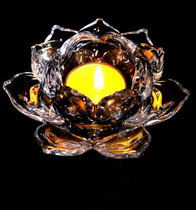 Ghee Lighthouse Lotus Lighthouse for Buddha Lightbase Crystal Lightholder Glass Lotus Lighthouse for Buddha