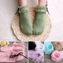 Son Ensemble Short Socks Retro Lace Lace Short Socks Cotton Side Butterfly Knot Socks Women Dance Socks Stockings Socks Cotton Socks