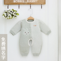 Rabbit Robbie baby one-piece baby climbing suit coat color cotton single breasted warm winter long sleeve 0-12 months