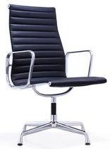 Nordic designer aluminum alloy high back dining chair four-star swivel chair computer chair conference chair light luxury leather armchair