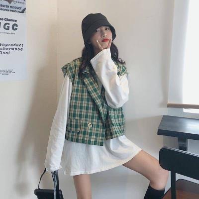 Net Red Two sets 2020 Fall new Korean version Loose Long Sleeve T-Shirt Ins Style Subsuit Waistcoat Suit Women