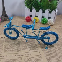 (Flower wheel two-seater bicycle) Wanmo craft handmade bicycle double couple car travel crafts